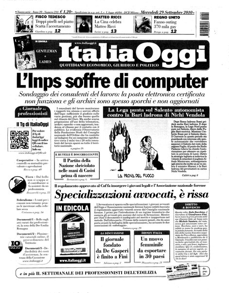 Italia oggi : quotidiano di economia finanza e politica